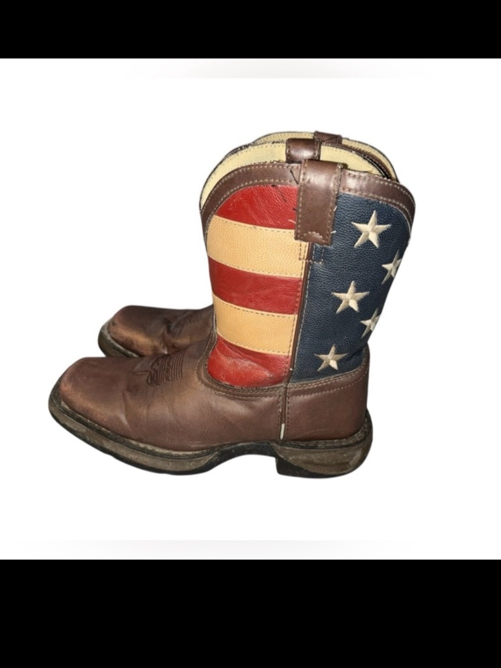 Lil' Rebel Durango Little Kids' American Flag Western Cowboy Boots Size 2.5